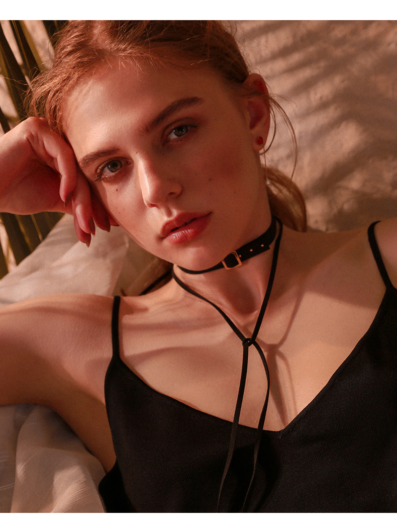 姬咪(jimi)时尚吊坠/项链543134006384 黑色choker项圈女颈带颈链短款