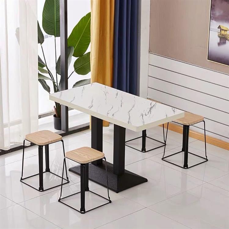 定制饭店餐厅长方形商用桌子奶茶店餐饮店餐桌小吃快餐店桌椅组合