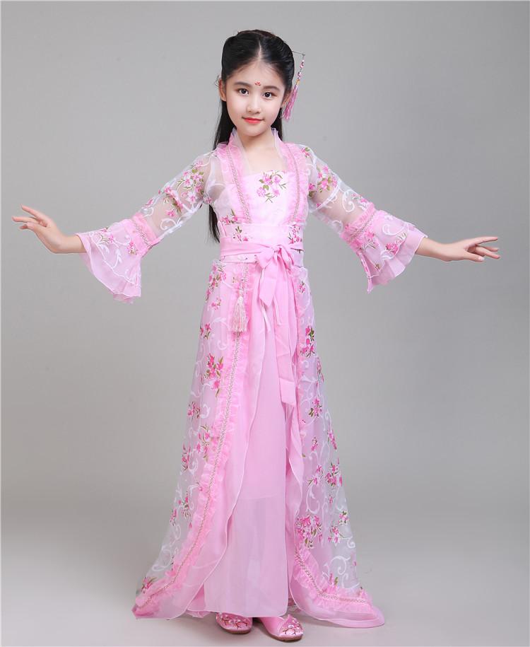 八岁小女孩古装公主衣服儿童女童汉服唐朝拖尾贵妃宫廷古代小孩走秀