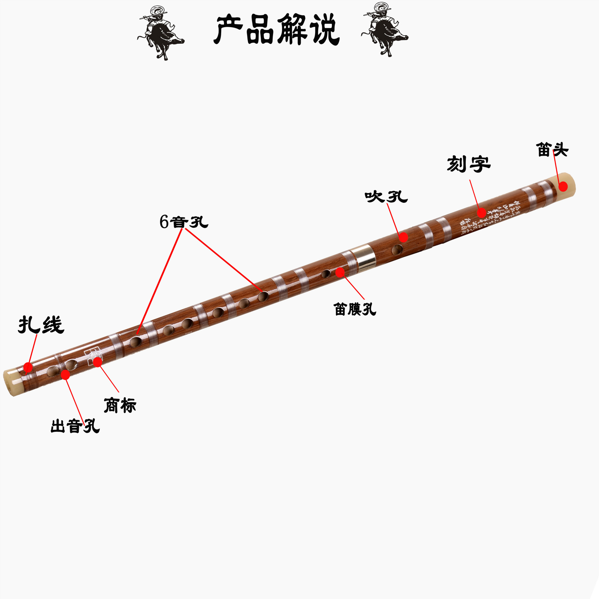 炎黄专业笛子竹笛双插演奏乐器紫竹初学生笛横笛d
