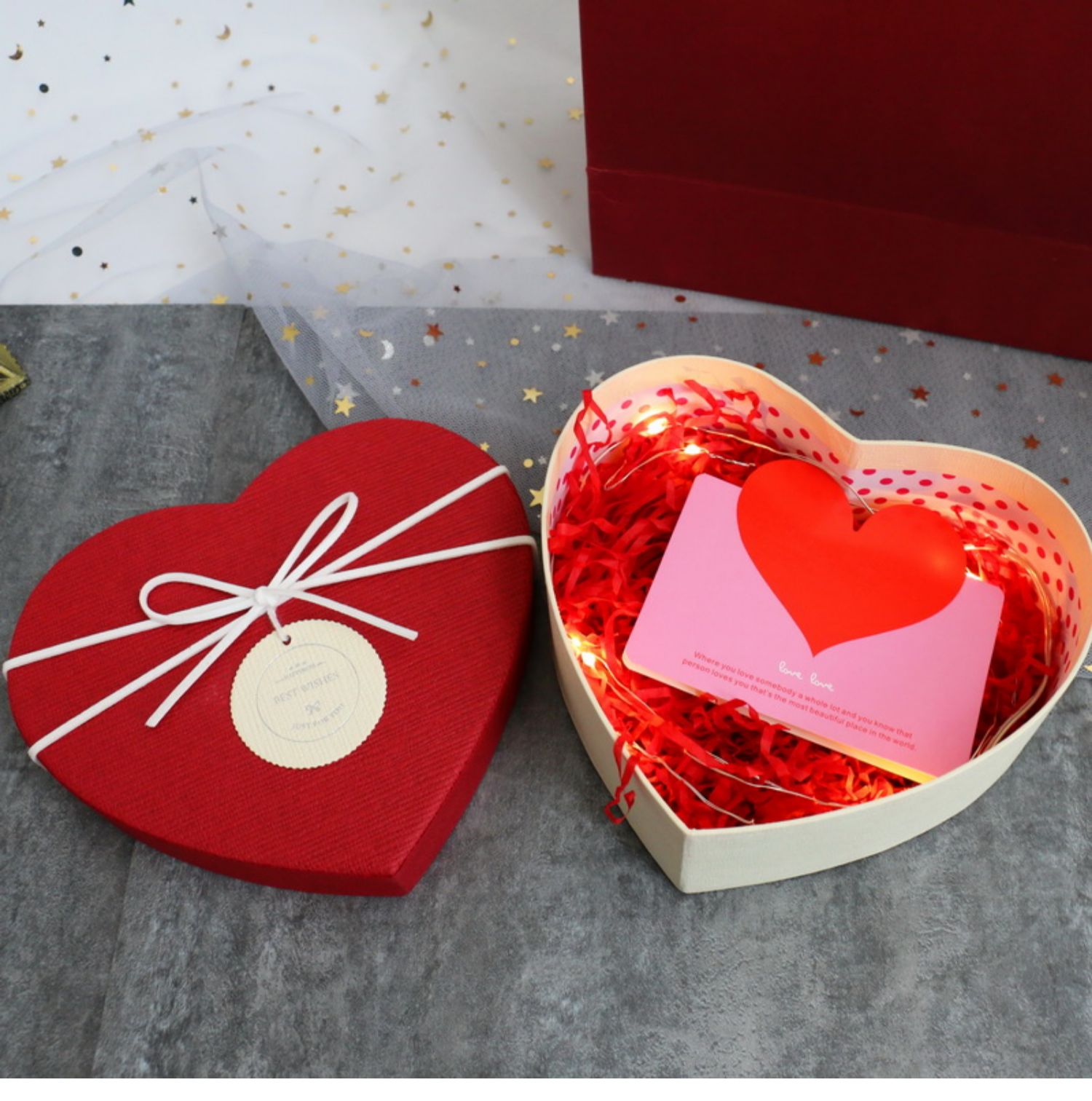 情人节心形礼盒空盒爱心盒子生日礼物包装盒仪式感小号口红礼品盒