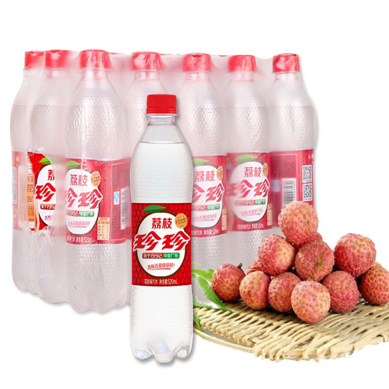 珍珍荔枝碳酸饮料瓶装80后怀旧零食汽水童年的味道520ml15瓶整件