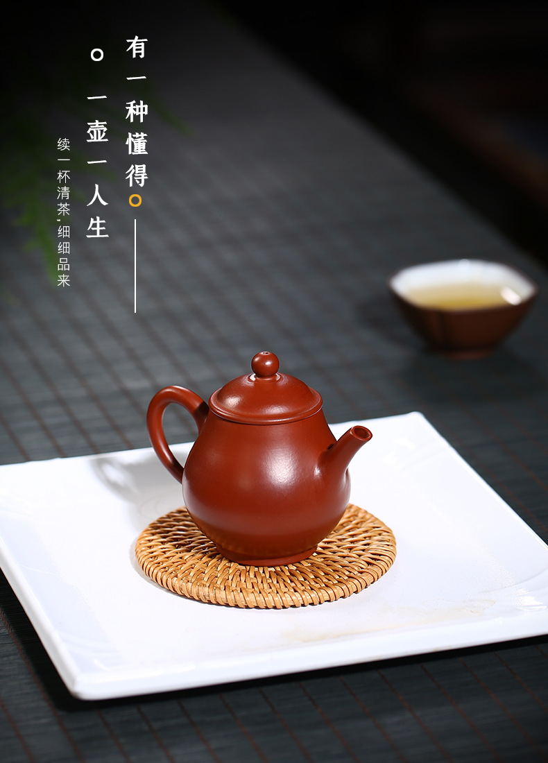 小号紫砂壶高潘壶原矿大红袍朱泥李海燕功夫茶具壶