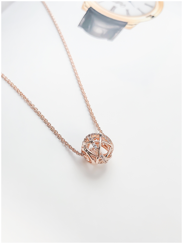 潘多拉项链女pandora镂空银河优雅玫金锁骨链zt0128项链套装