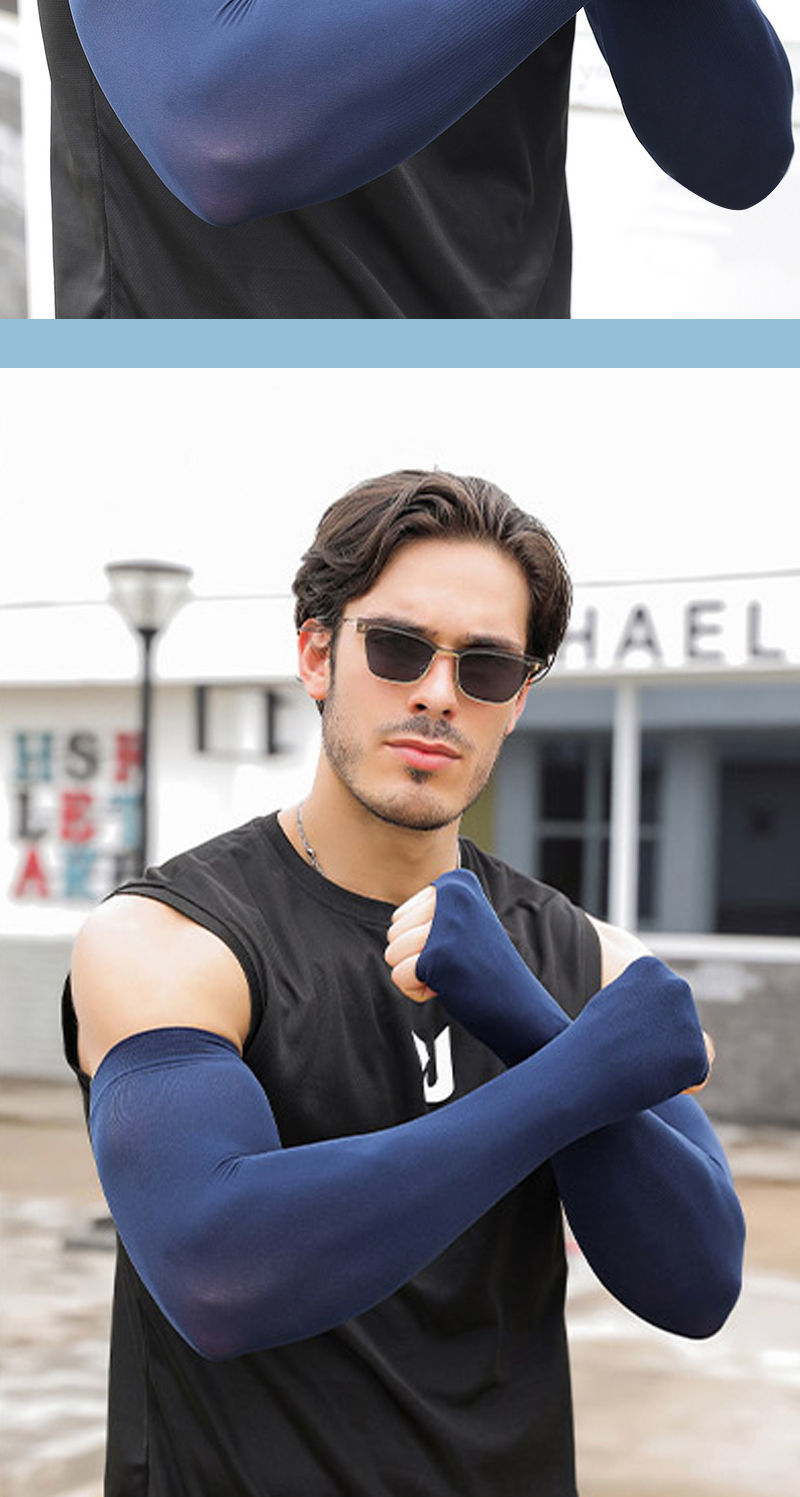 大码冰袖加大号夏季钓鱼骑车防晒冰丝袖套男宽松手臂套袖加肥加大