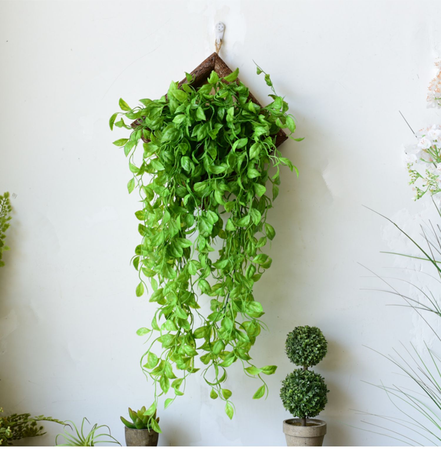 三维工匠墙面装饰挂件墙上田园风创意挂饰餐厅酒吧墙壁装饰仿真花绿植