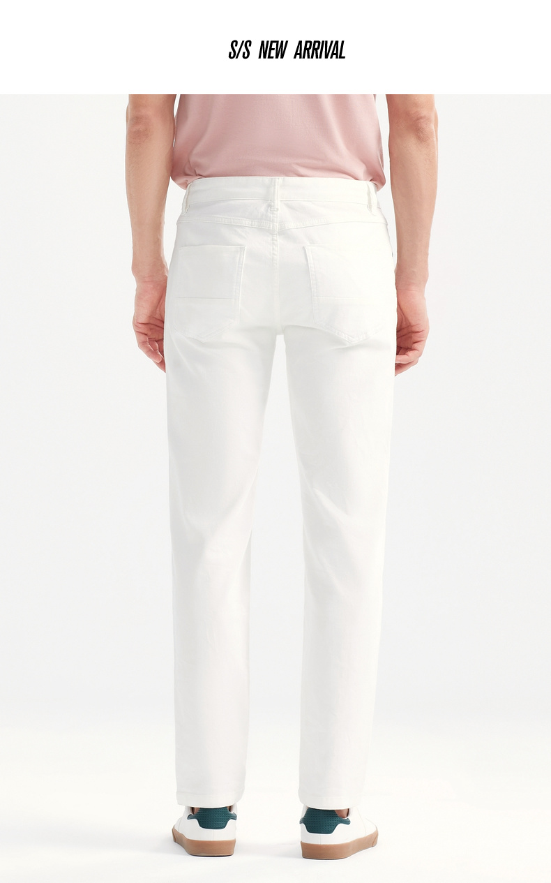 白色直筒长裤图片