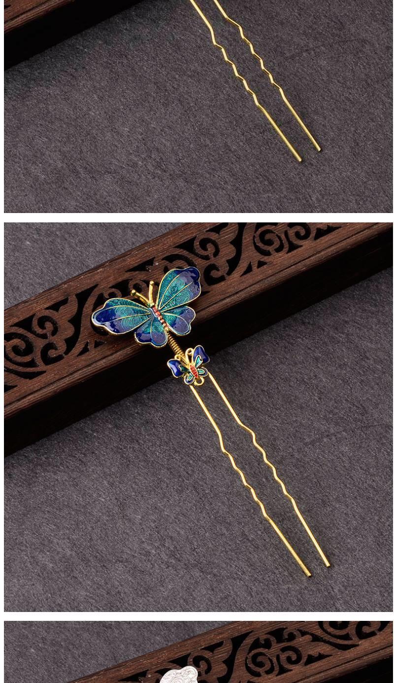 chunmi汉服颤枝烧蓝蝴蝶发簪古代头饰弹簧蝴蝶簪子古风头饰古装发饰