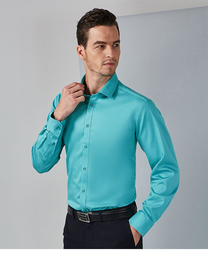 tuono托诺弹力免熨烫衬衫dp级成衣免烫商务职业男蓝na13775