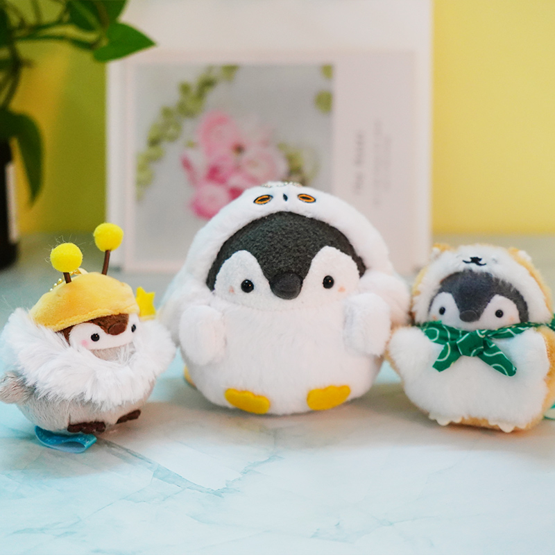 《炸虾企鹅 正能量小企鹅挂件书包挂饰可爱毛绒公仔包包钥匙扣情侣生