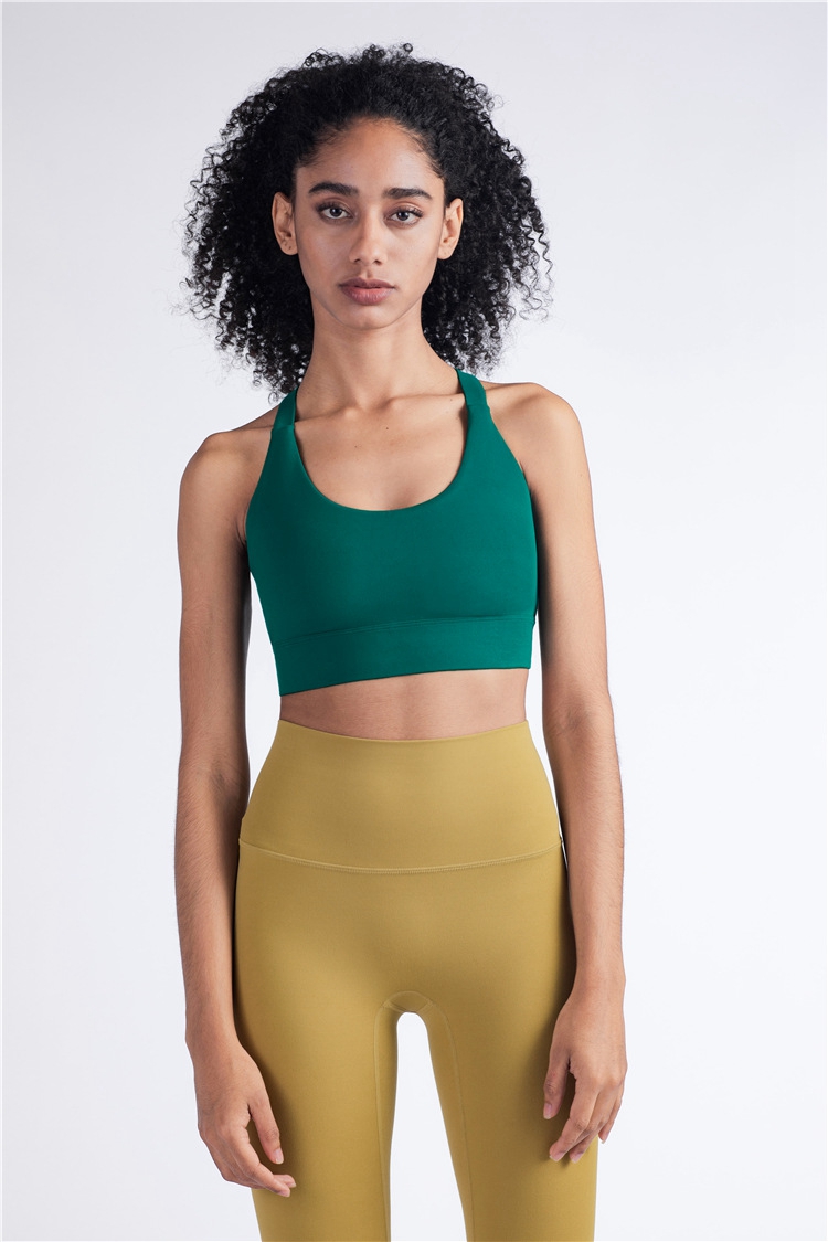 suntek美背内衣女无钢圈聚拢跑步防震运动文胸高强度健身瑜伽背心防