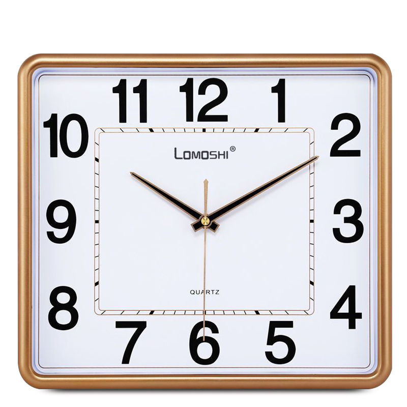 《静音挂钟客厅卧室钟表时尚简约挂表万年历长方形创意大号石英钟 35*