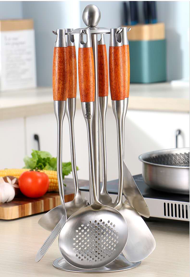 德国304不锈钢锅铲家用厨具套装汤勺炒菜铲子厨房炒勺漏勺不粘锅 敬平