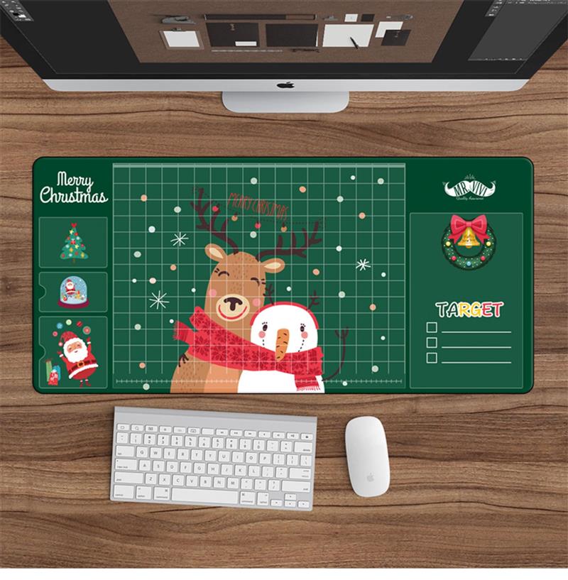 多功能大鼠标垫口袋收纳日程表日历女生键盘垫电脑垫防水大桌垫