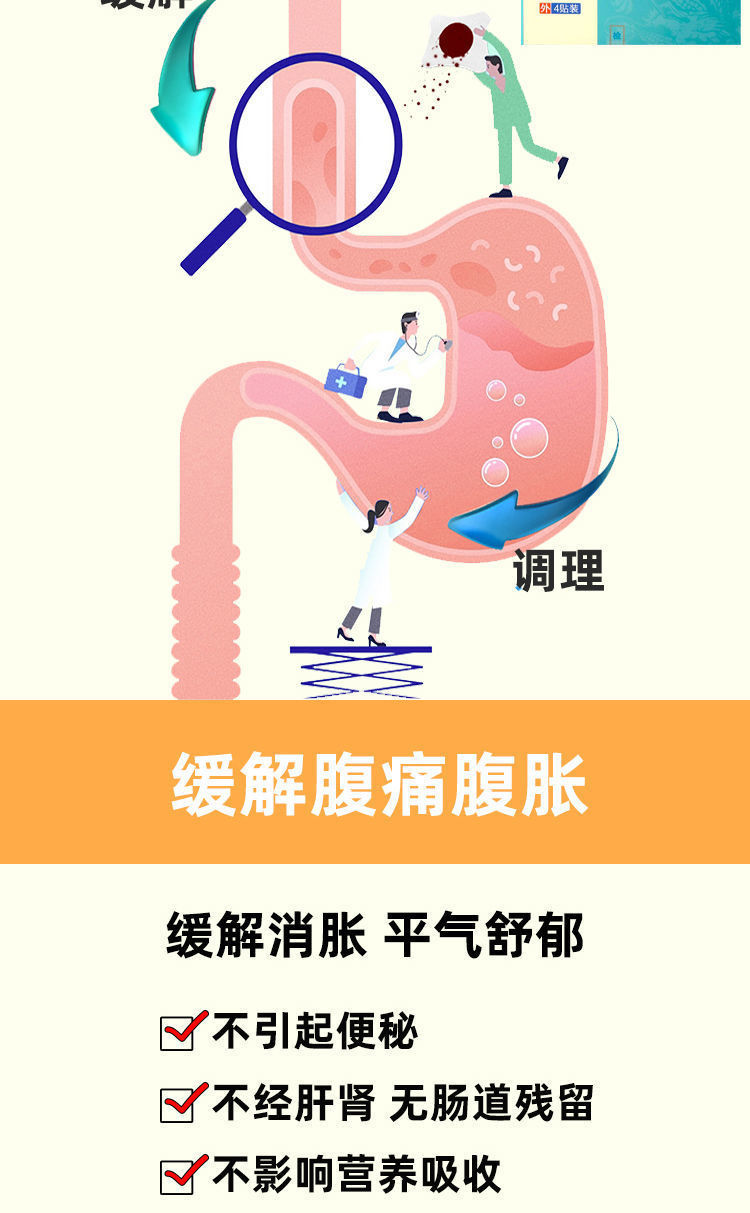 北京华林堂肠胃贴治疗肠胃消化不良腹胀气腹痛放屁多肠胃畅通贴一盒