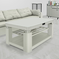 一均通*达风CS603奶油白138*80CM磁炉吸顶发热取暖桌家用多功能烤火桌子电炉子取暖炉电暖升降茶几升降电暖炉