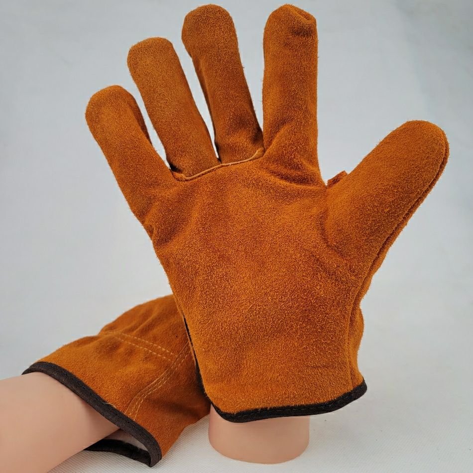 牛皮电焊短款手套防热烫皮手套耐磨耐高温隔热手套焊工专用防护升级款
