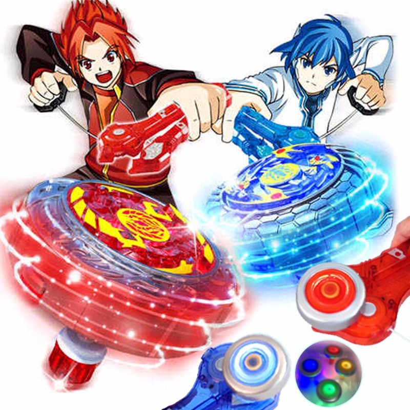 拉线发光梦幻陀螺二代玩具对战焰天火龙王儿童玩具套装