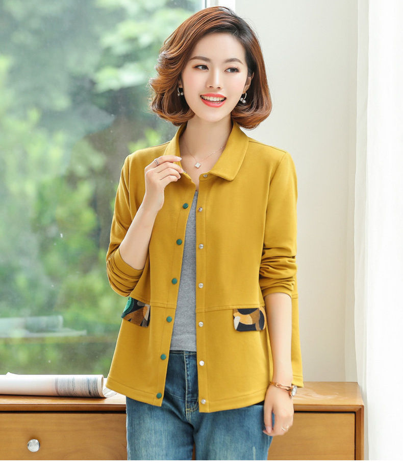 珂卡慕(kekamu)女士春天穿的衣服中年妈妈春秋小外套女长袖春装薄款