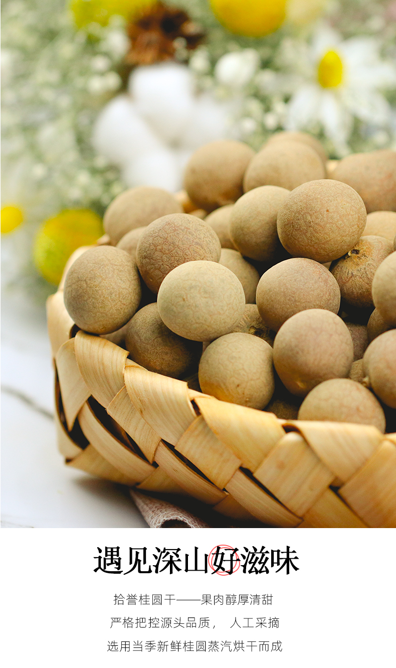 拾誉大桂圆干500g新货桂圆福建特产干货桂圆肉泡水非无核莆田龙眼干