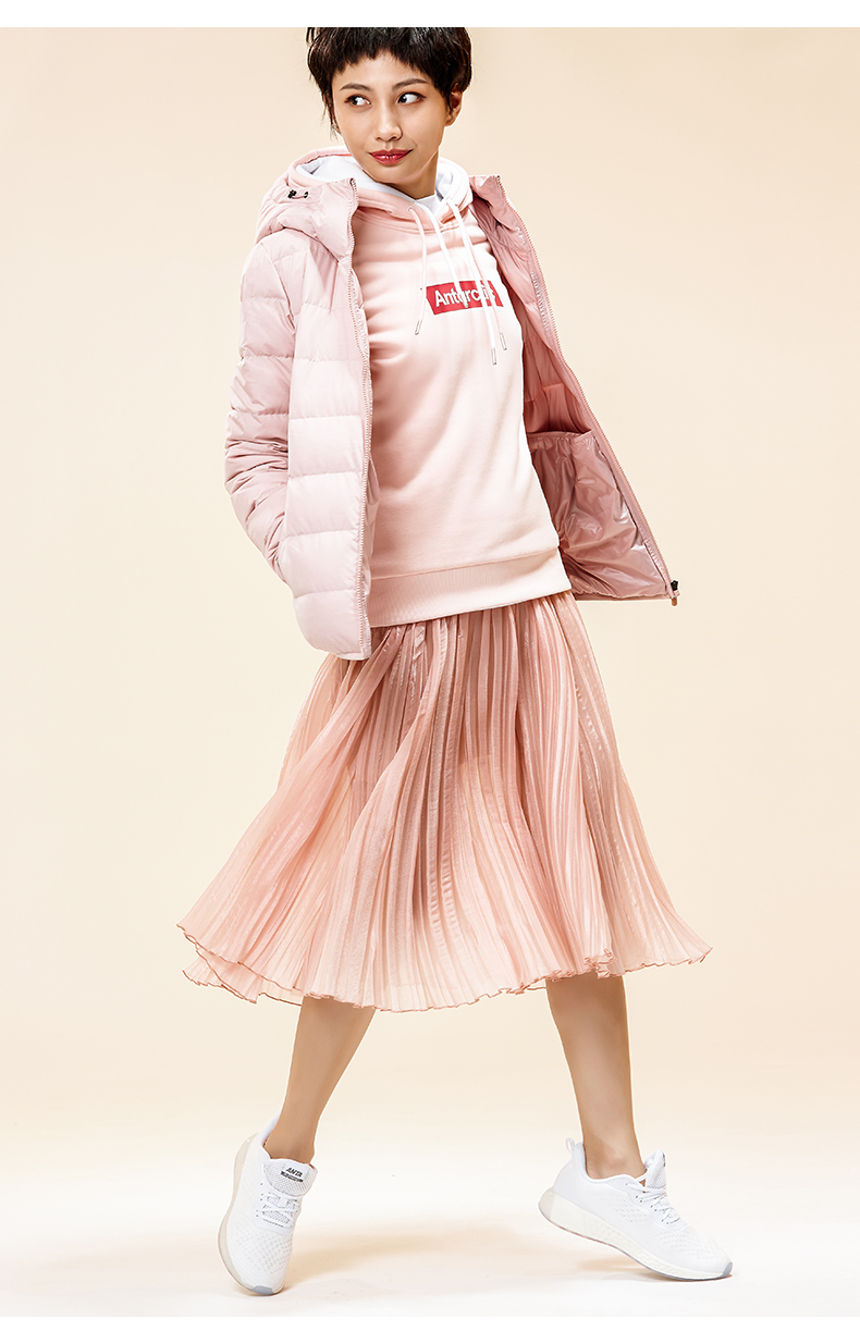 安踏羽绒服女装2019新款加厚保暖运动服防风茄克服外套