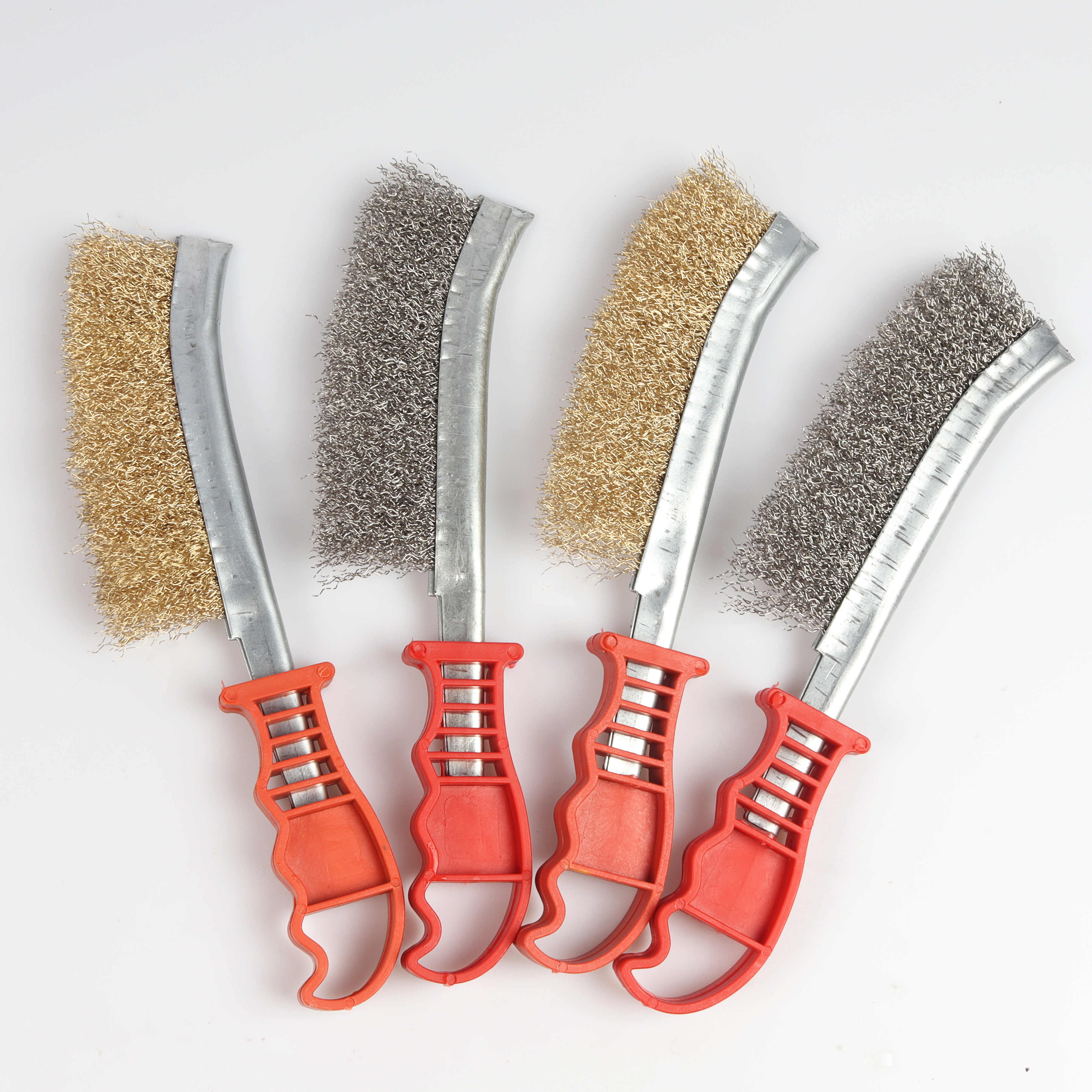 闪电客钢丝刷刀刷不锈钢丝刷镀铜丝刷除锈缝隙塑料柄烧烤铁刷子清洁刷