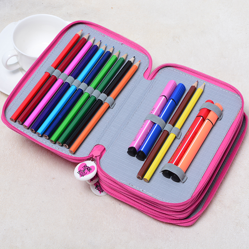 防摔48色72美术铅笔袋彩铅笔盒素描画笔多层收纳包文具盒笔袋