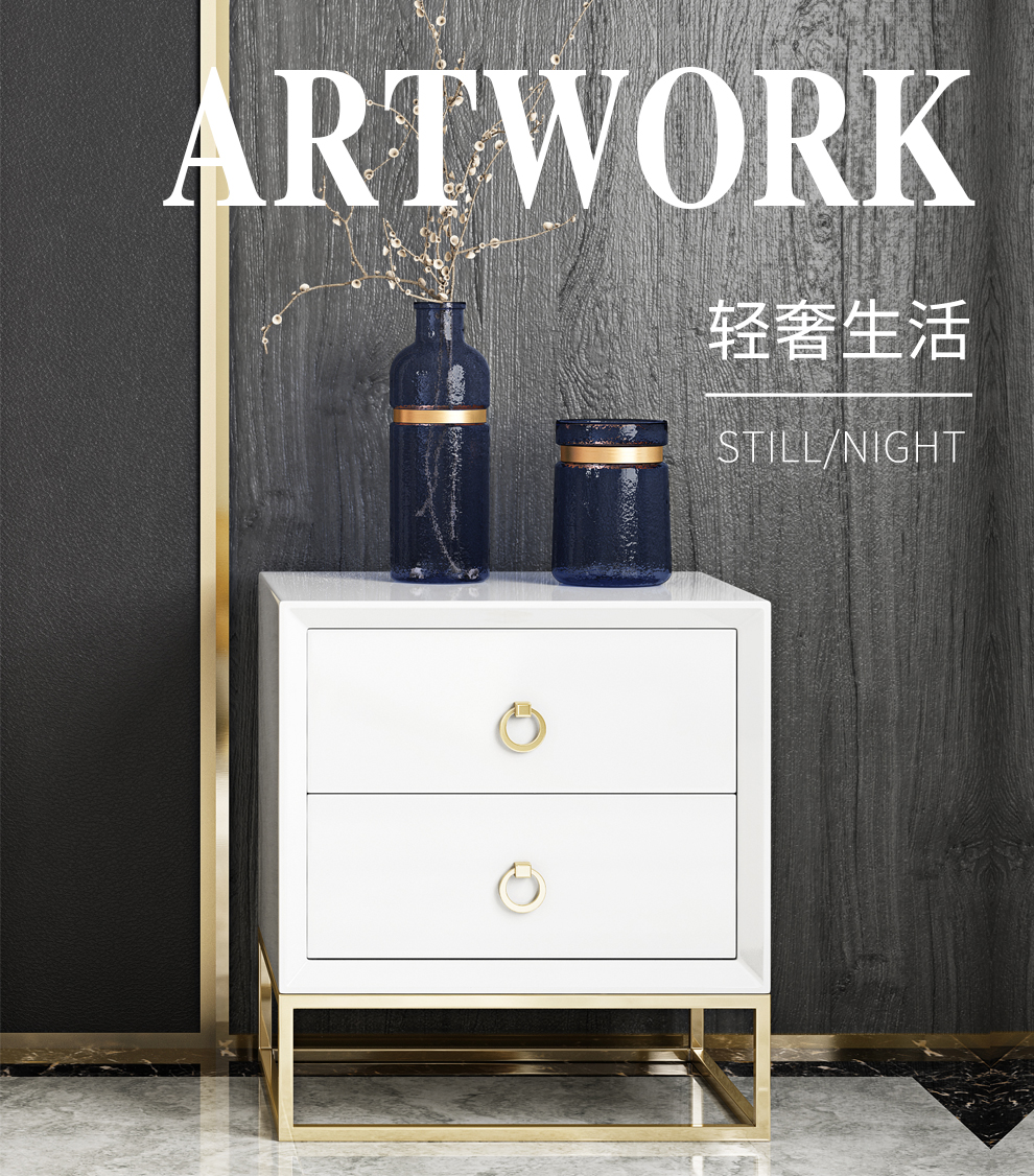 北欧床头柜轻奢ins铁艺小柜子烤漆卧室后现代床边收纳储物柜边几