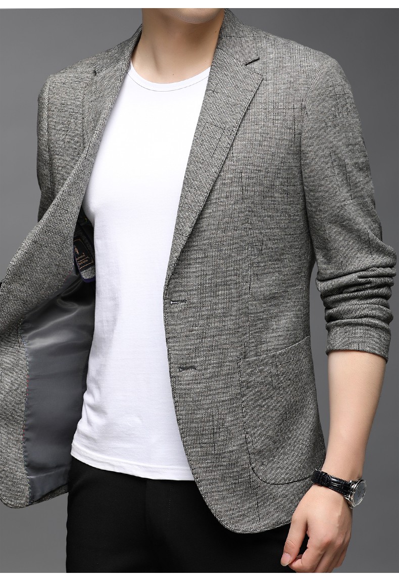 kaiser凯撒春秋男士西服薄外套休闲单件上衣中老年修身男西装爸爸秋装