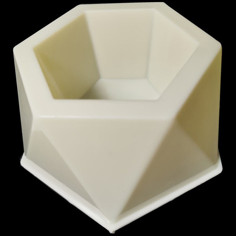 六角多边形多肉小花盆花盆模具底部灌浆水泥盆景磨具制作混泥土9cm