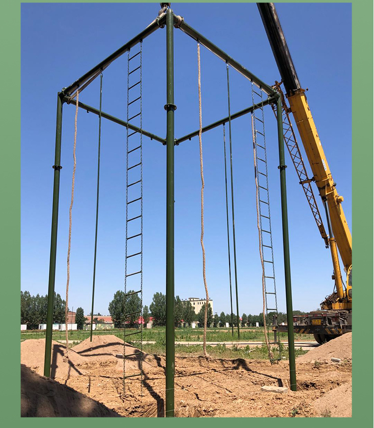 室外攀爬架攀登架户外爬绳爬杆爬梯三位合一爬高训练器四面爬绳架训练