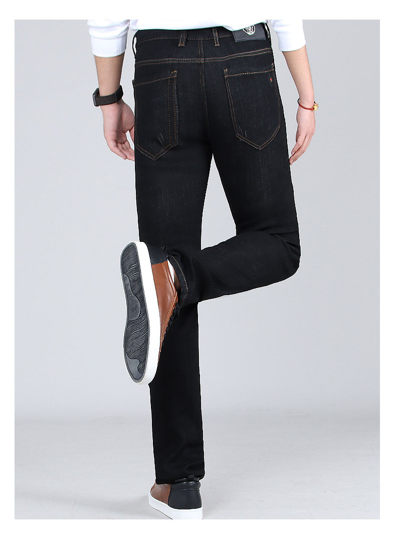 圣吉奥牛仔裤男商务休闲中高腰裤子男冬季品牌专柜男士长裤直筒裤