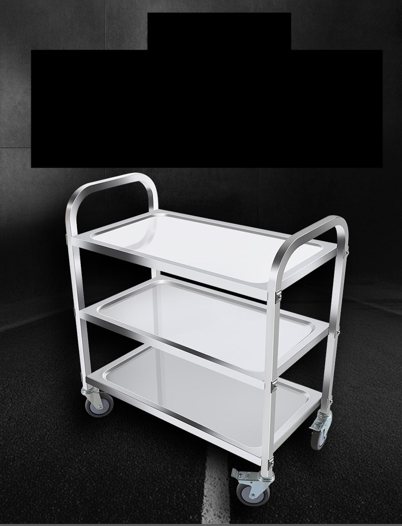 加厚不锈钢餐车小推车二三层酒店商用餐厅酒水车移动收送餐藤印象收碗