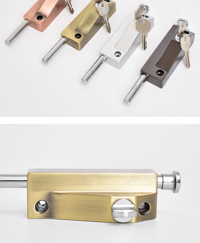 木门地锁弹簧插销锁门插销开门地插销地插锁自动旋转门锁 敬平