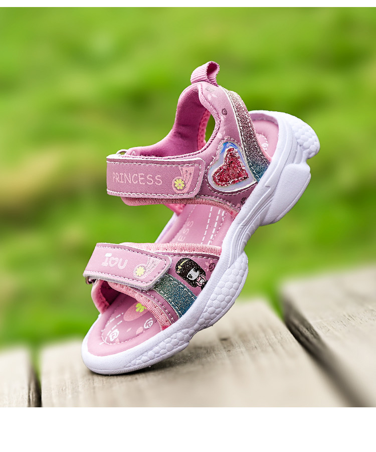 企顺意童鞋儿童凉鞋女童夏季新款儿童鞋子女百搭沙滩鞋露趾凉鞋女童