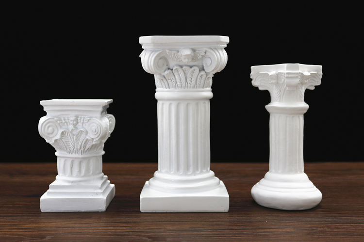 欧式复古树脂工艺摆设创意礼品婚庆装饰家居软装欧美风罗马柱摆件