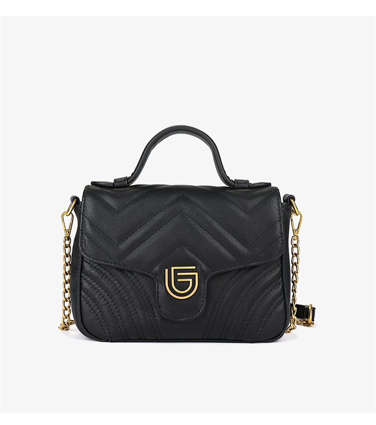 dubaolu都宝路新款头层牛皮时尚logo纯色斜挎包单肩包女包