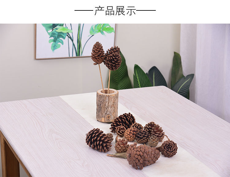 松果松塔松子干花果实装饰树枝手工制作材料创意diy天然摆件高78cm5个