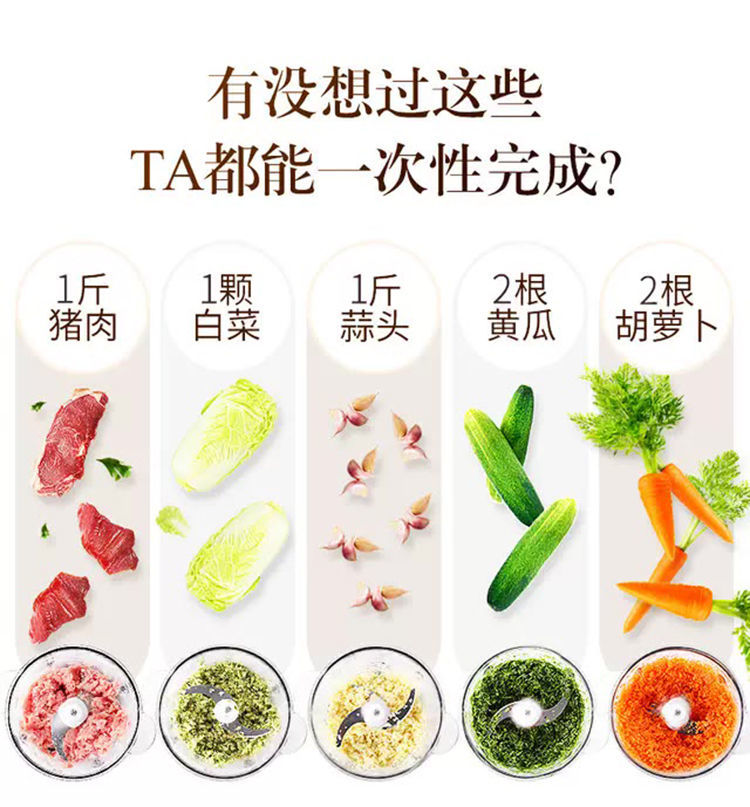 家用绞肉机电视购物同款欧禾搅拌机欧禾料理机2升一副刀片食谱刮刀