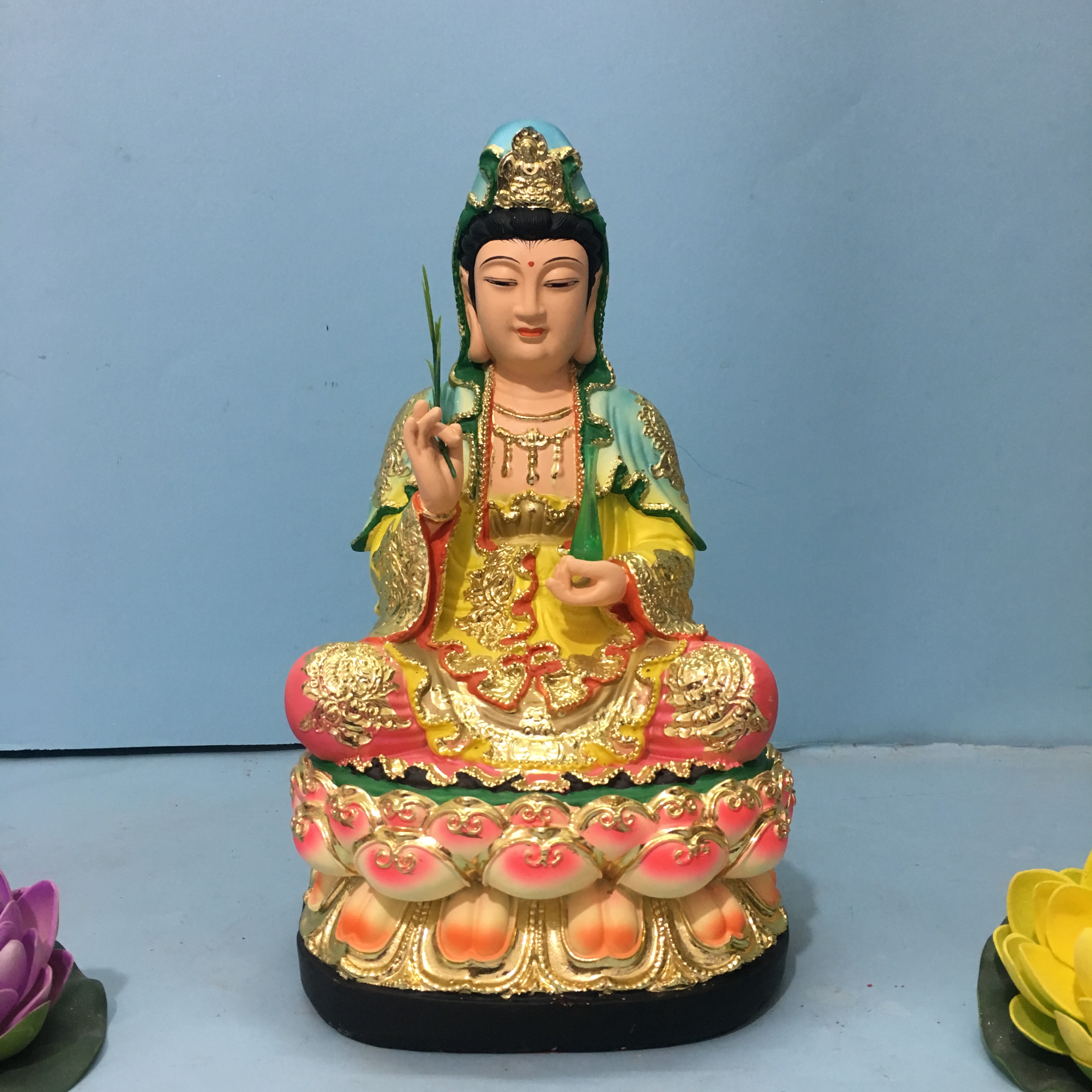 观音菩萨佛像南海观音观世音菩萨居家寺庙供奉摆件玻璃钢树脂佛像 封