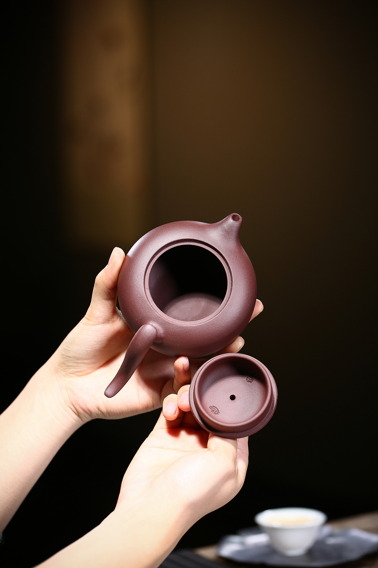 紫砂壶宜兴原矿紫泥侧把飞鸿壶茶壶茶具泡茶200cc