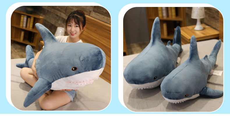 王源宜家鲨鱼抱枕公仔毛绒玩具床上睡觉玩偶超软布娃娃生日女 鲨鱼 1