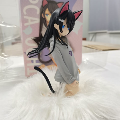 逼真毛毯优质版灰色猫耳少女绪稚机箱手办模型摆件生日礼物猫耳少女