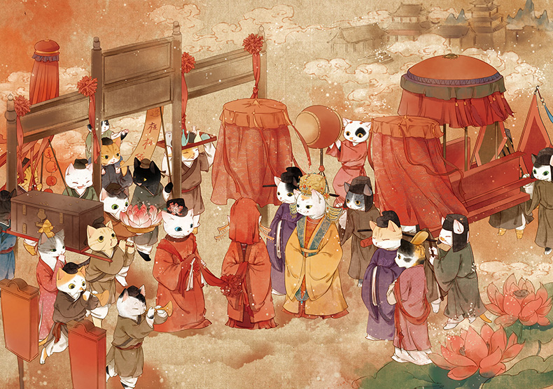 质量保证正版赠萌喵周边画猫梦唐画猫雅宋画猫宋朝十二月闲乐集全套共