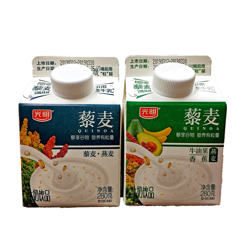 光明藜麦燕麦牛奶饮品学生早餐奶280g8盒藜麦香蕉牛油果口味12盒