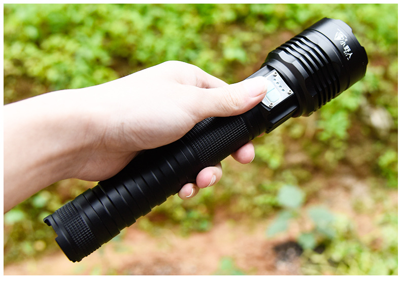 小野人强光手电筒 l2 双开关大功率电筒多功能充电筒