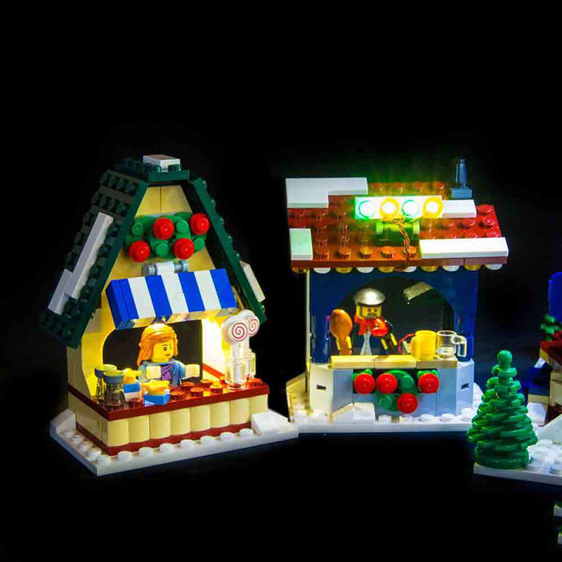 hibrick灯饰 适用乐高10235积木 圣诞冬日村庄市场 led灯具灯光 10235