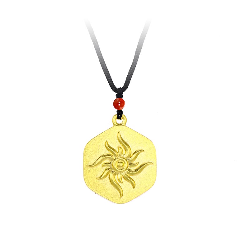 紫金黄金zijin黄金吊坠au999足金太阳神吊牌