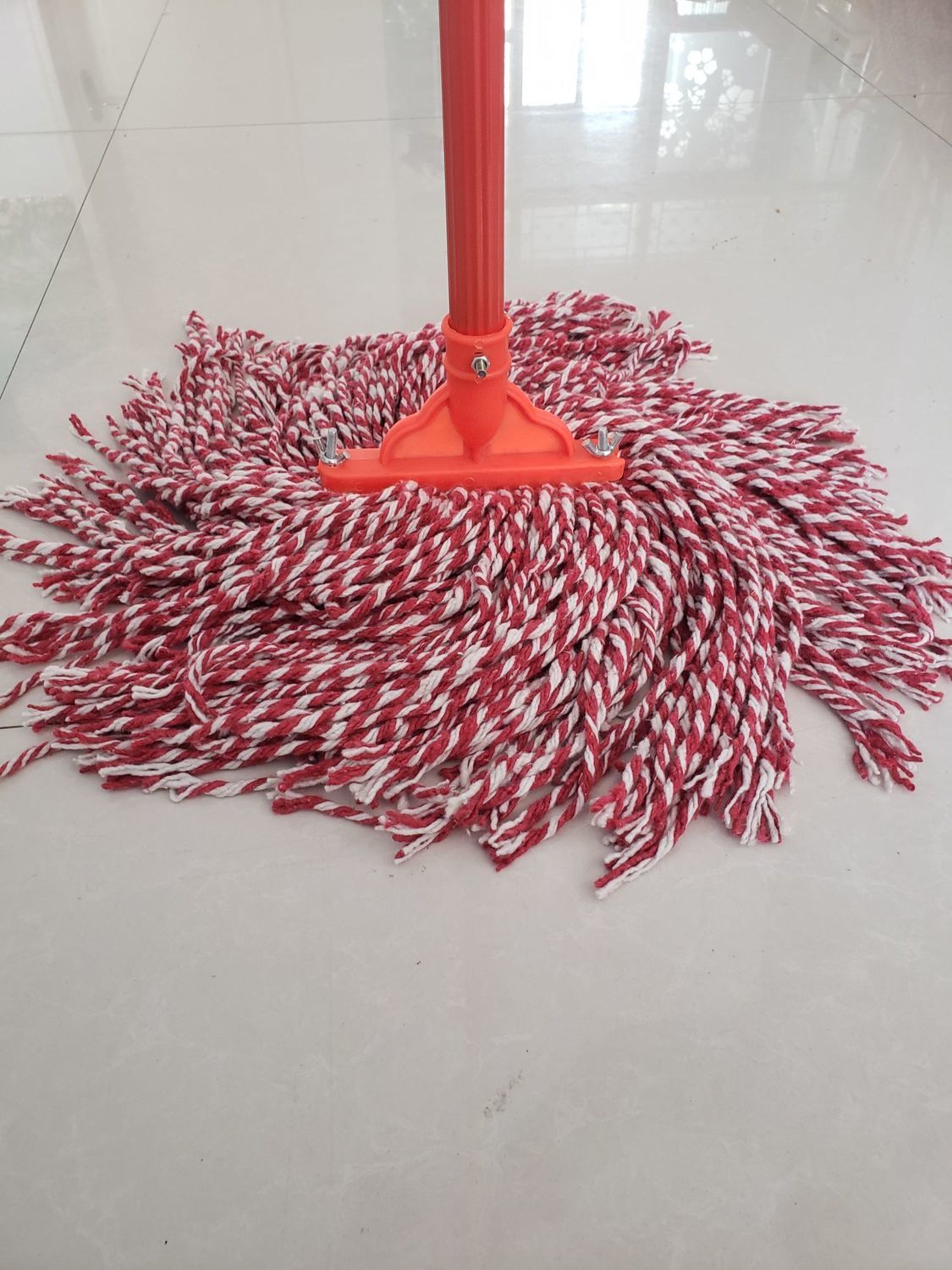 高端纯棉线布条拖把木杆手工拖把家庭拖老式平板墩布吸水钢杆批发2把