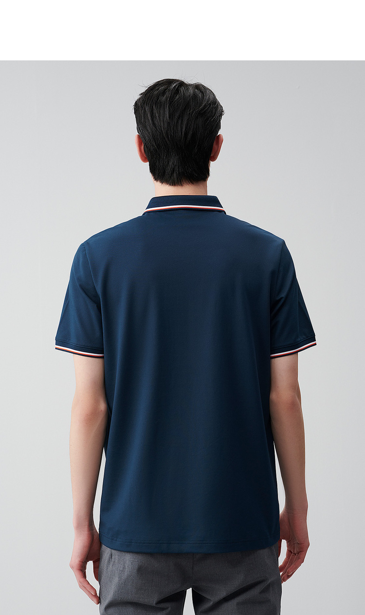 海澜之家(hla)男士t恤 hla海澜之家短袖polo男2022夏撞色翻领透气冰爽